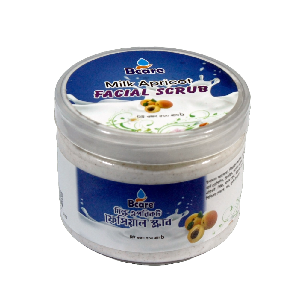 Bcare Milk Apricot Facial Scrub (বিকেয়ার মিল্ক অ্যাপ্রিকট ফেসিয়াল স্ক্রাব)